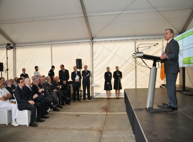 El presidente del Gobierno, Paulino Rivero, en un acto en Telde