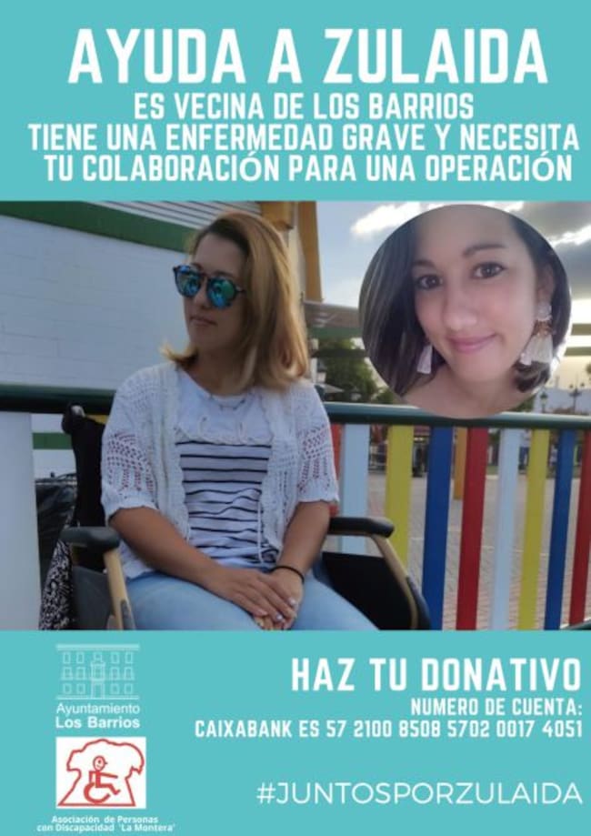 Cartel presentado de la campaña de Ayuda a Zulaida.