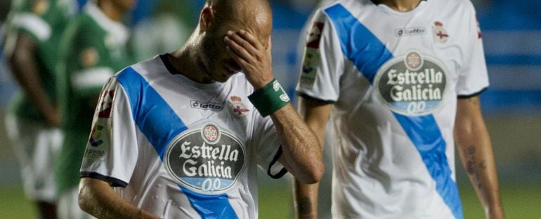 Laure en un partido del Deportivo