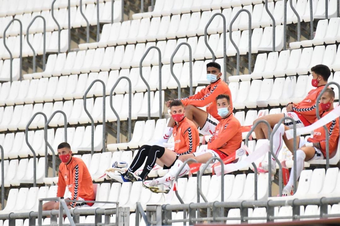 Imagen de parte de la plantilla del Real Murcia en un amistoso