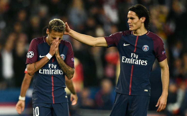 Neymar y Cavani, en un partido del PSG.