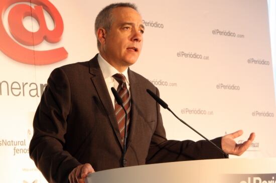Pere Navarro, a la conferència-esmorzar del Primera Plana, organitzat per El Periódico. -ACN-