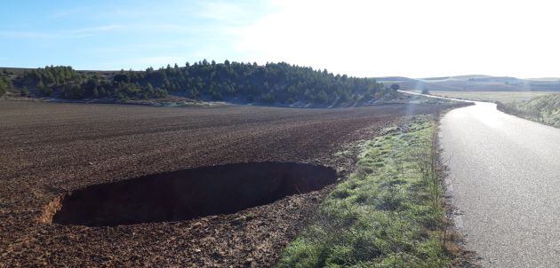 Colapso de tierra entre Arcas y Villar de Olalla, en Cuenca.