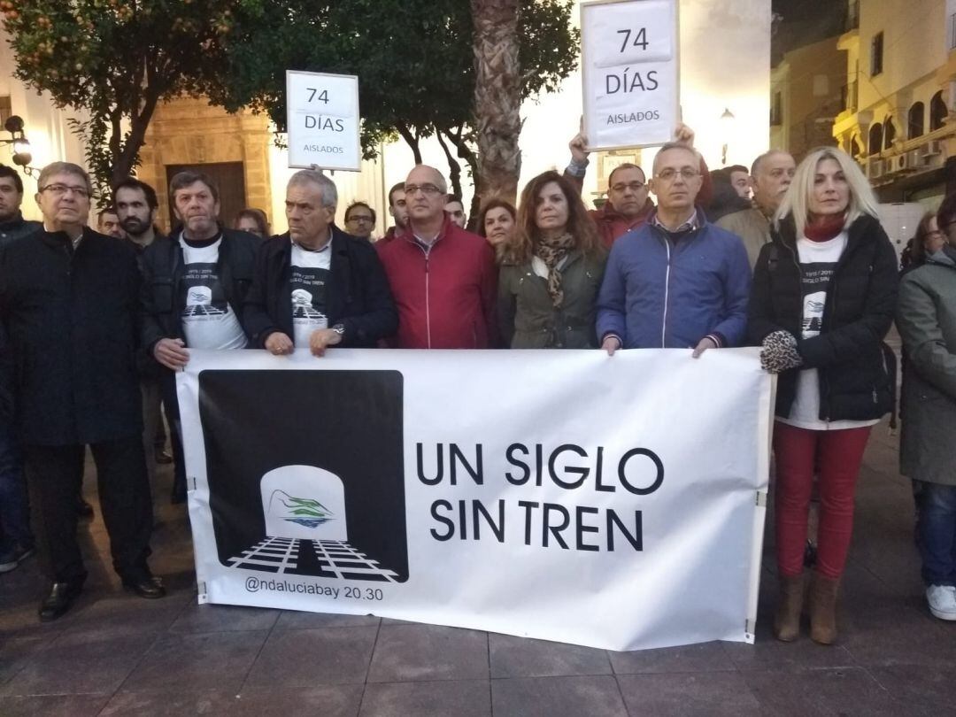 Concentración de reivindicación de la mejora del ferrocarril en Algeciras