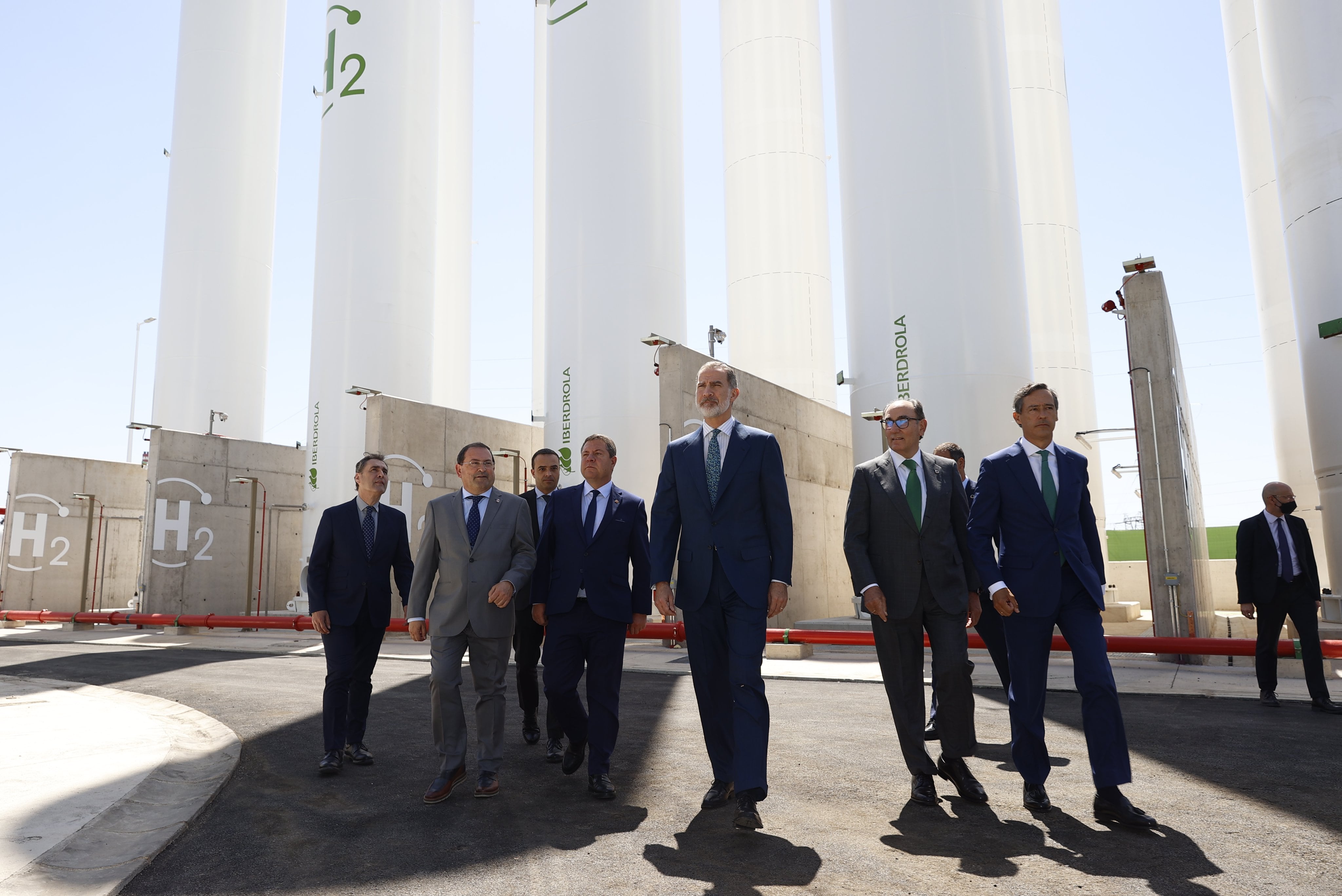 La inauguración de la nueva planta de Hidrógeno Verde de Iberdrola en Puertollano (Ciudad Real) ha estado presidida por el Rey de España, Felipe VI