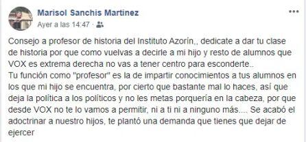 Mensaje de Facebook