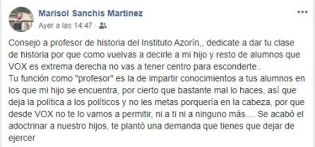 Mensaje de Facebook