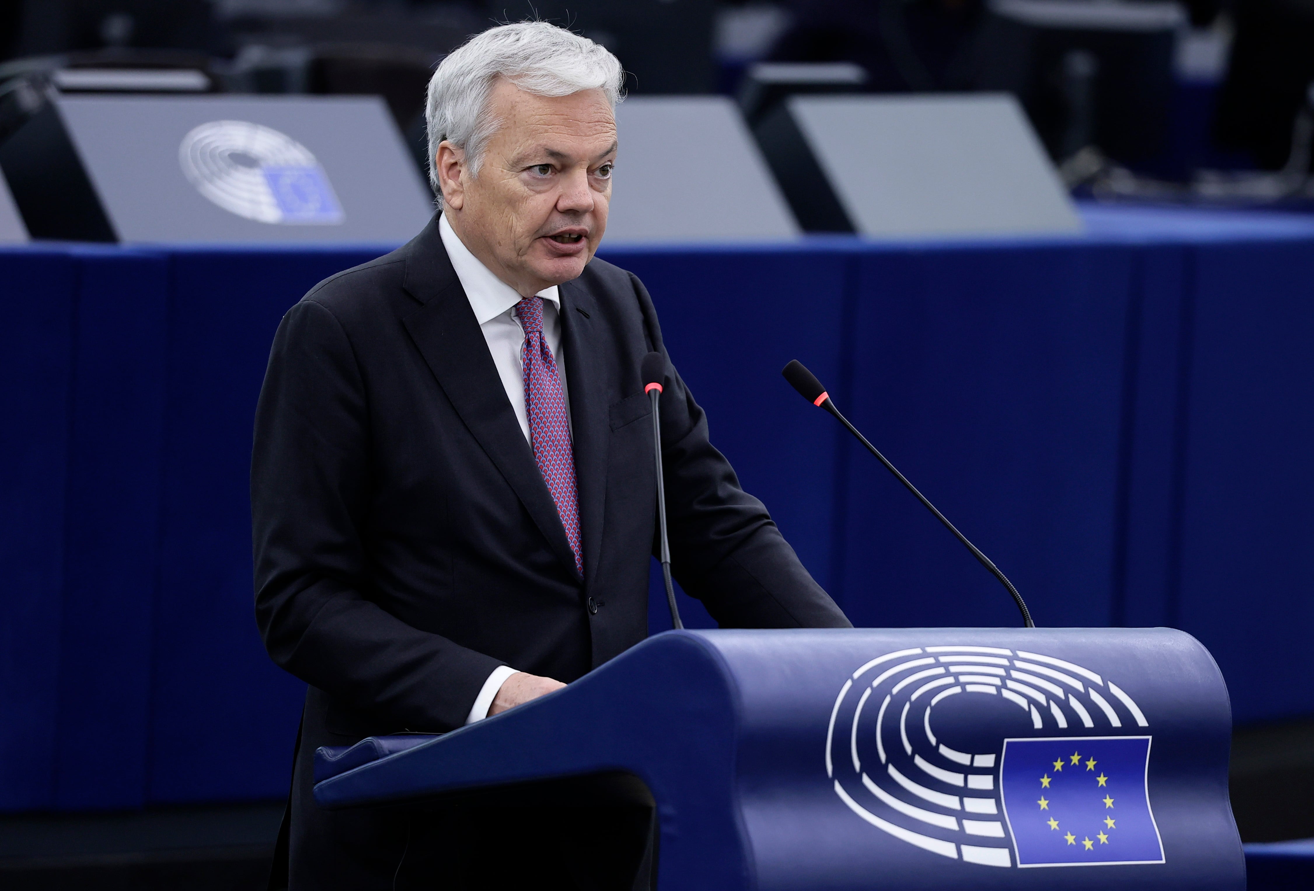 El comisario de Justicia, Didier Reynders, en una sesión en el Parlamento Europeo