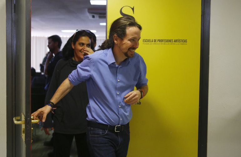 El líder de Podemos, Pablo Iglesias,en un receso de la primera reunión del Consejo Ciudadano Estatal 