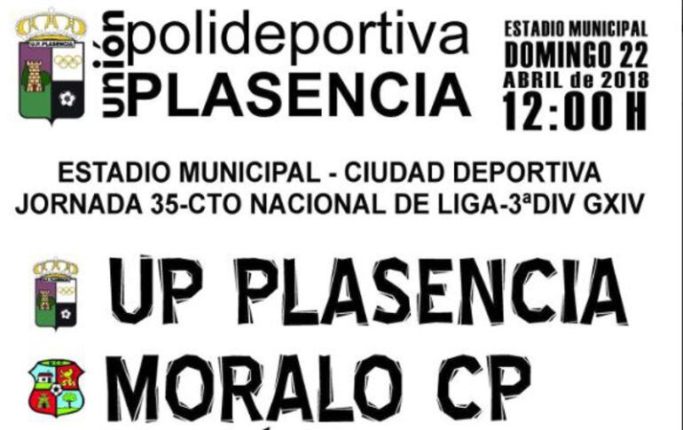 Cartel anunciador del partido UPP-Moralo