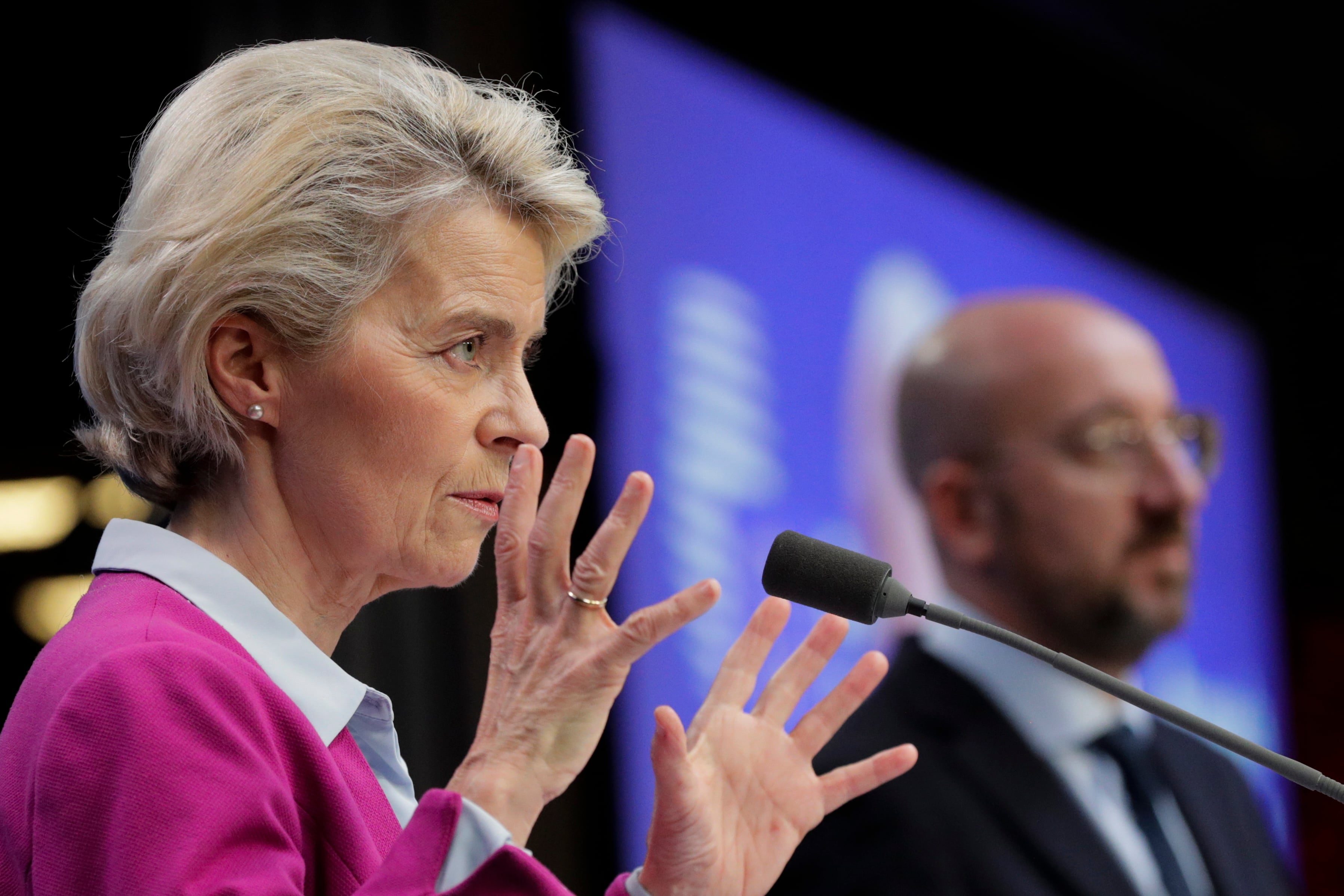 La presidenta de la Comisión Europea, Úrsula von der Leyen (Bélgica, Bruselas) EFE/EPA/OLIVIER HOSLET