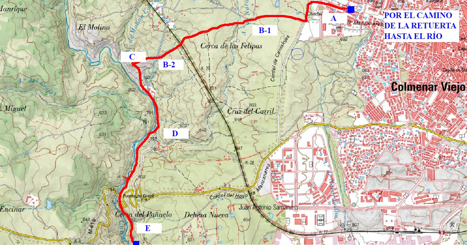 Mapa de la ruta del Camino de la Retuerta