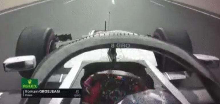 Grosjean se fue contra la valla en plena acción del safety car