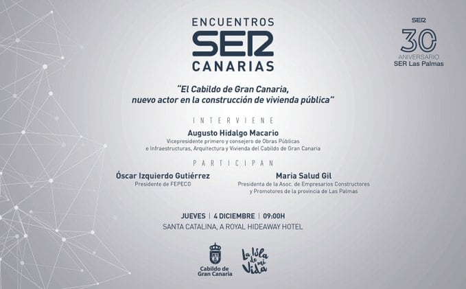 &#039;El Cabildo de Gran Canaria, nuevo actor en la construcción de vivienda pública&#039;, nuevo Encuentro SER Canarias