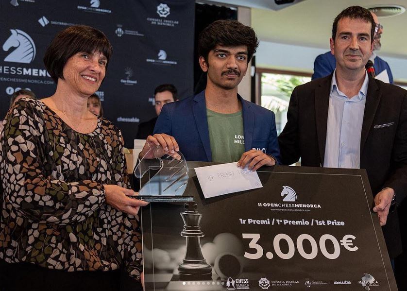Gukesh Dommaraju, actual campió del món, quan va guanyar l'Open de Menorca.