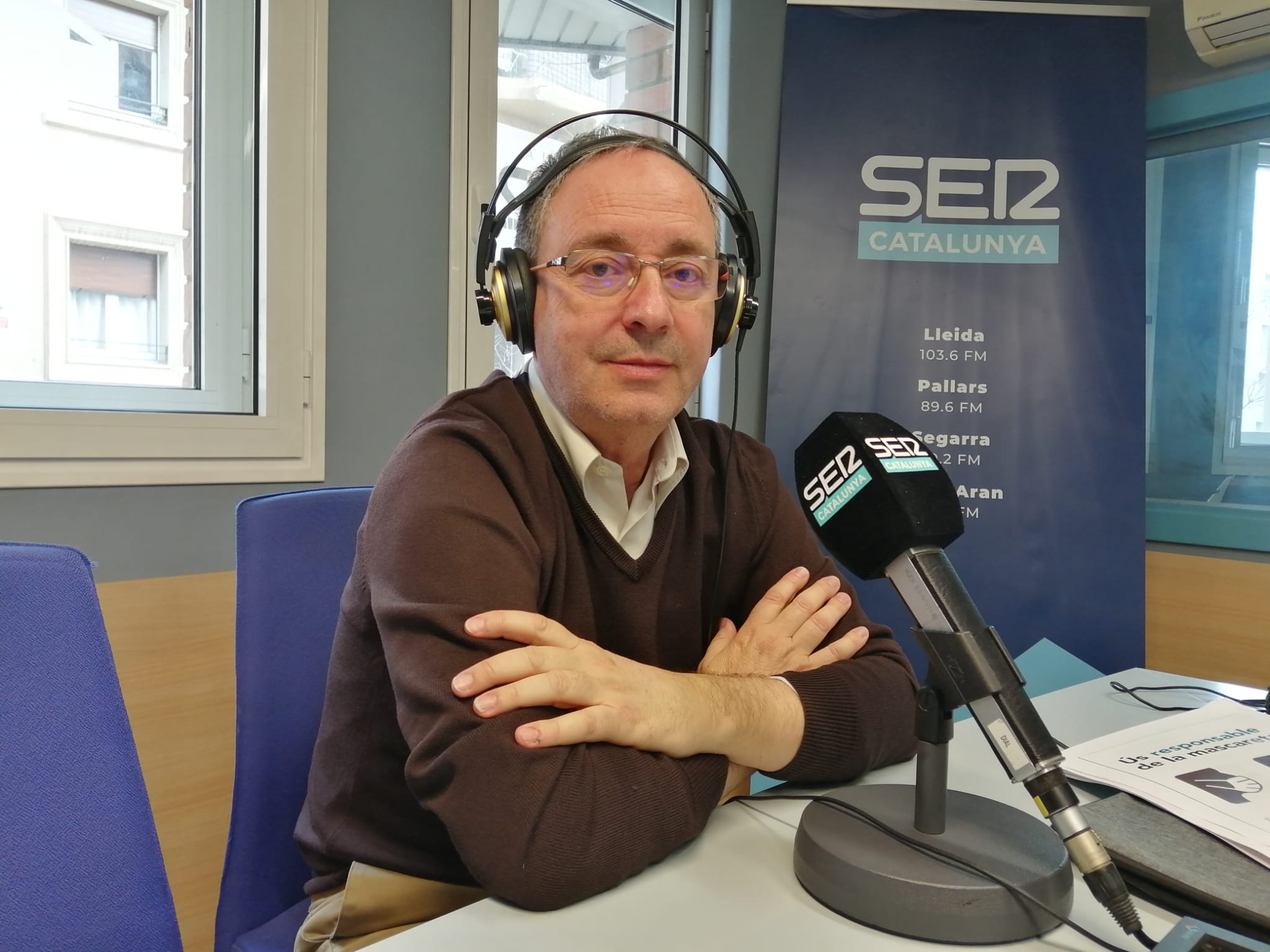 Un moment de l'entrevista a Ràdio Lleida a Carlos Soldevilla, gerent de Sarbus.