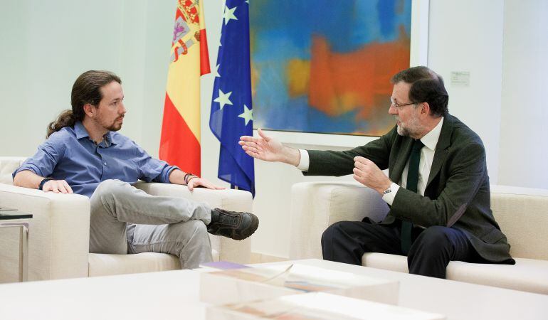 Mariano Rajoy y Pablo Iglesias, durante una reunión