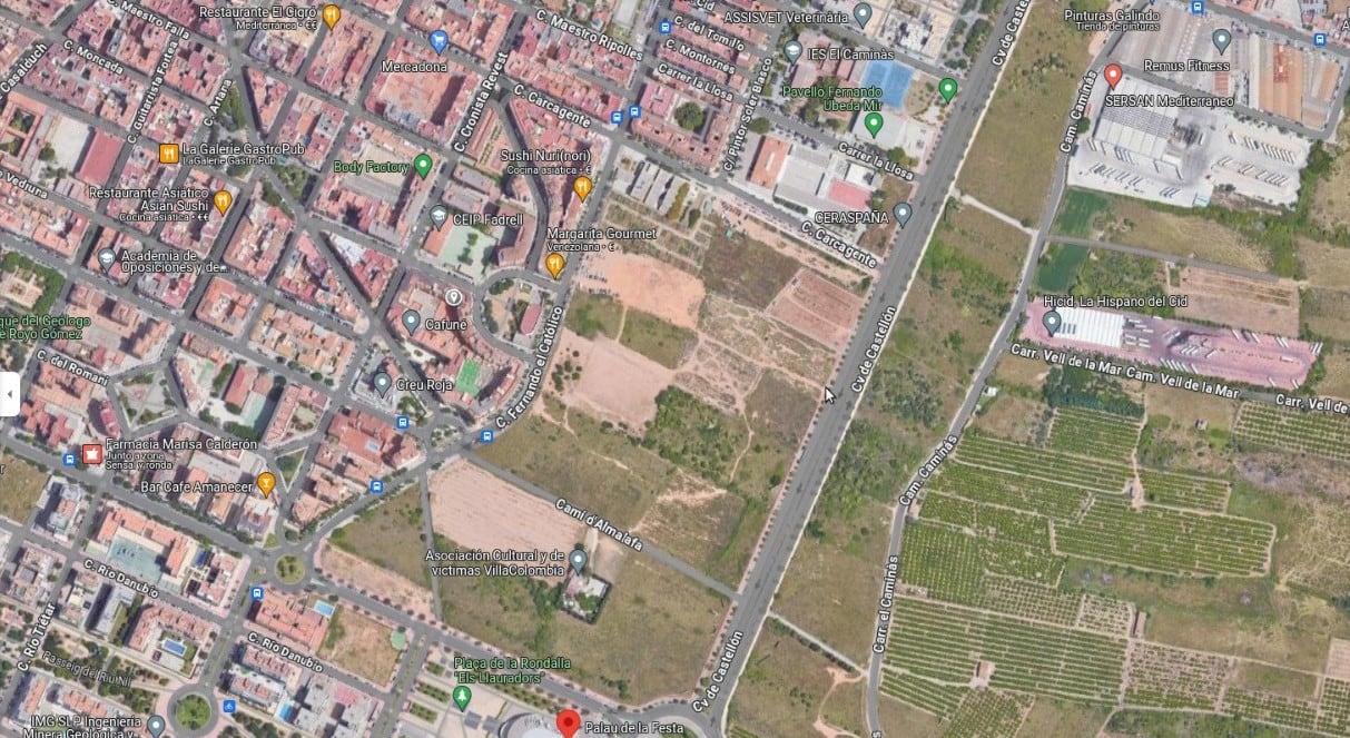 La zona de Sensal donde se planea la nueva construcción del parque