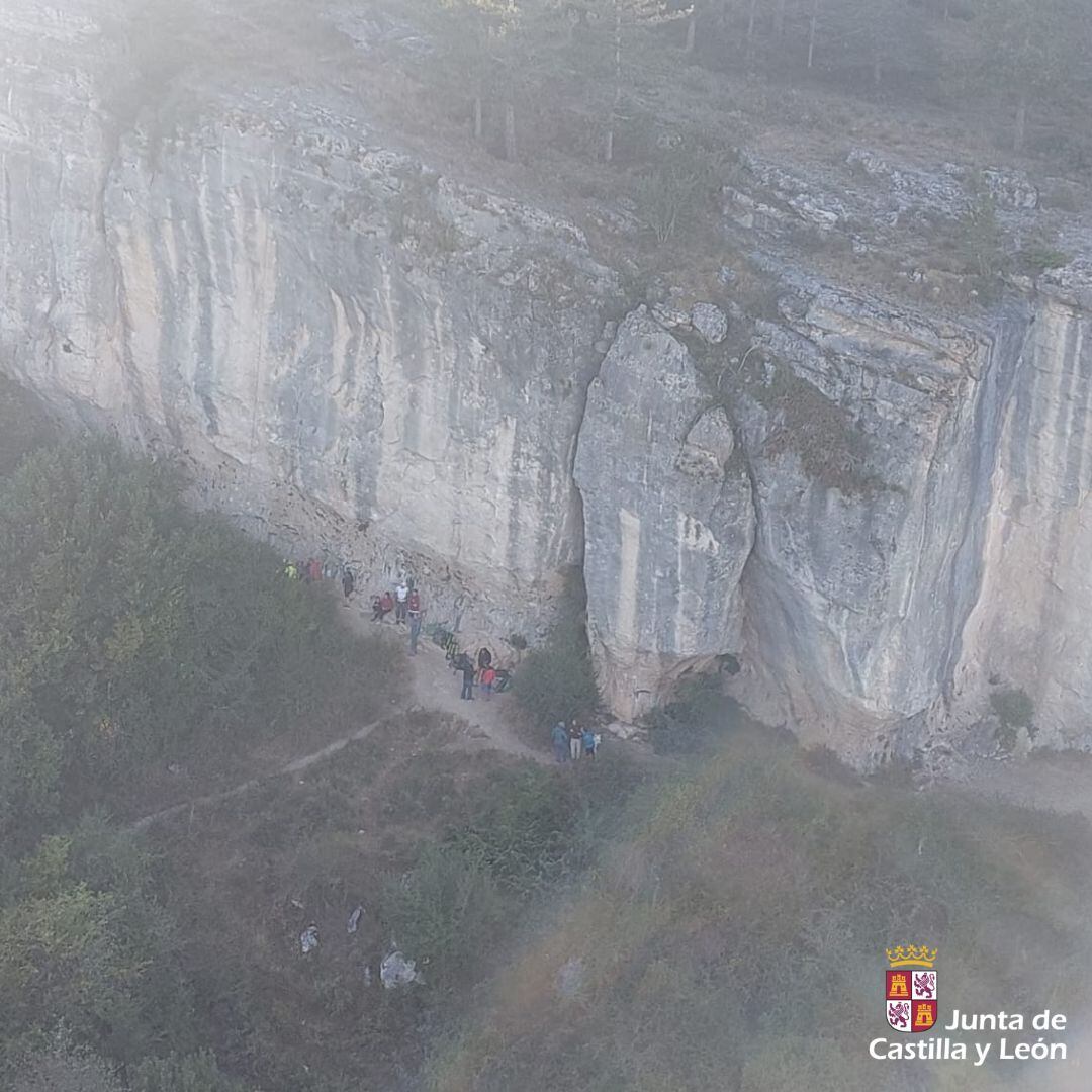 Imagen del laborioso rescate