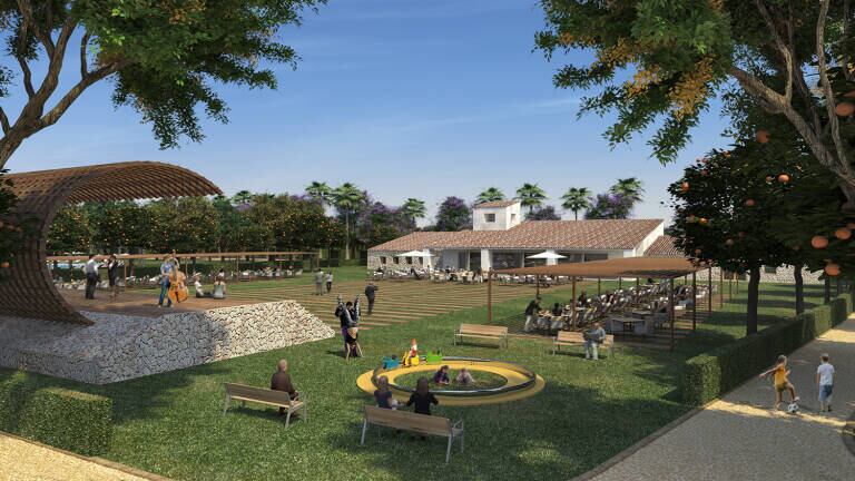 Recreación virtual del futuro ecocamping de Gandia