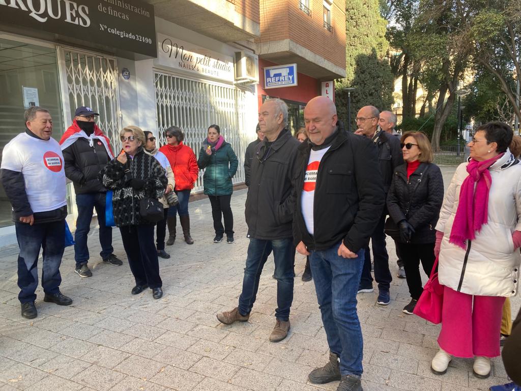 Vecinos del barrio del Carmen de Murcia durante la protesta con motivo del inicio de las obras del Plan de Movilidad el pasado mes de diciembre