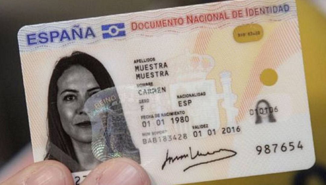 Un documento de identidad de muestra.