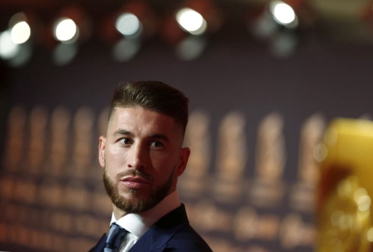 Sergio Ramos posa a su llegada a la gala de los premios de La Liga Nacional de Fútbol Profesional.