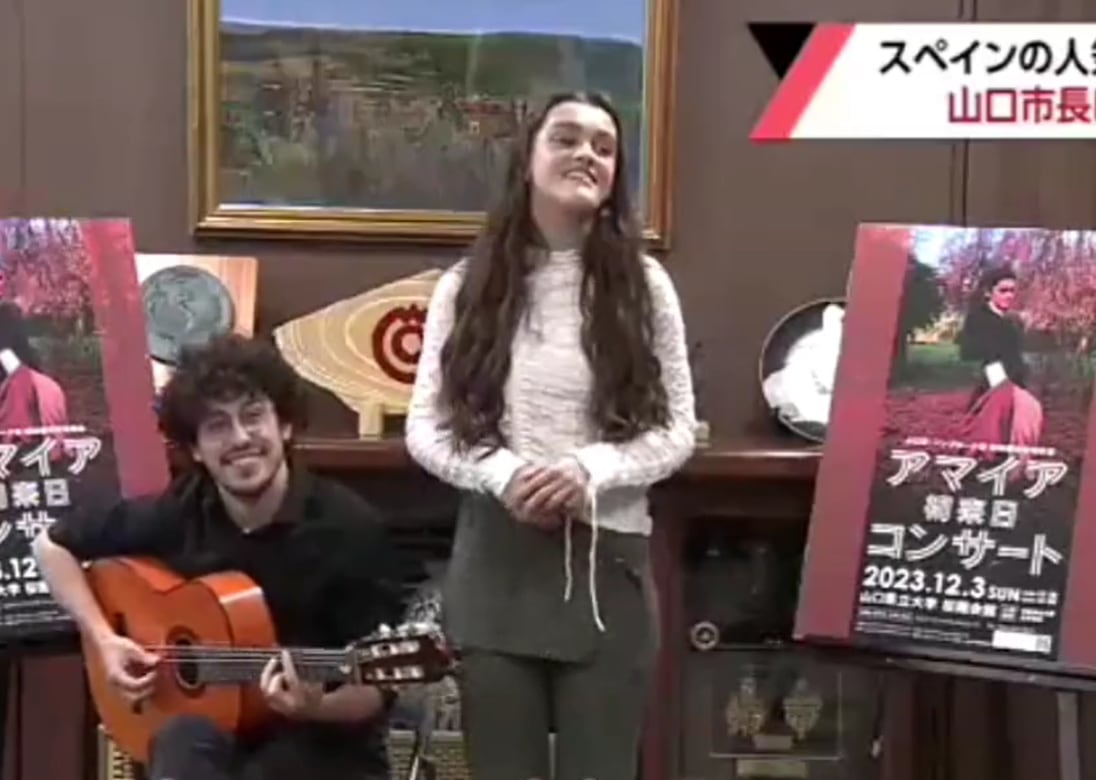 Amaia, en su visita en Yamaguchi.