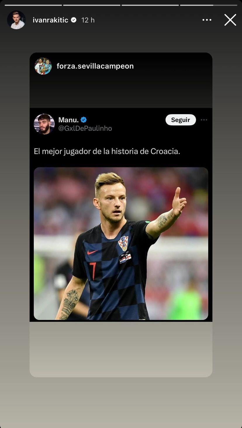 Historia de Ivan Rakitic en su Instagram