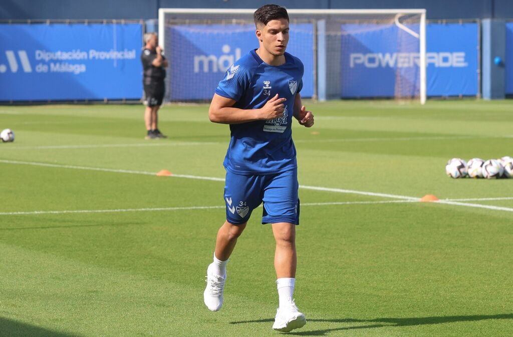 Haitam entrenando con el Málaga