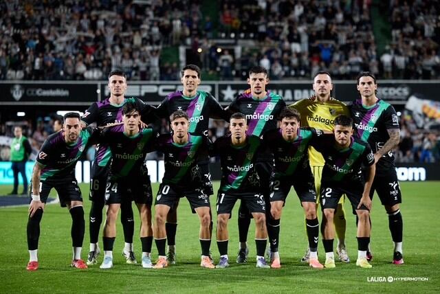 El Málaga en el partido contra el Castellón en Castalia