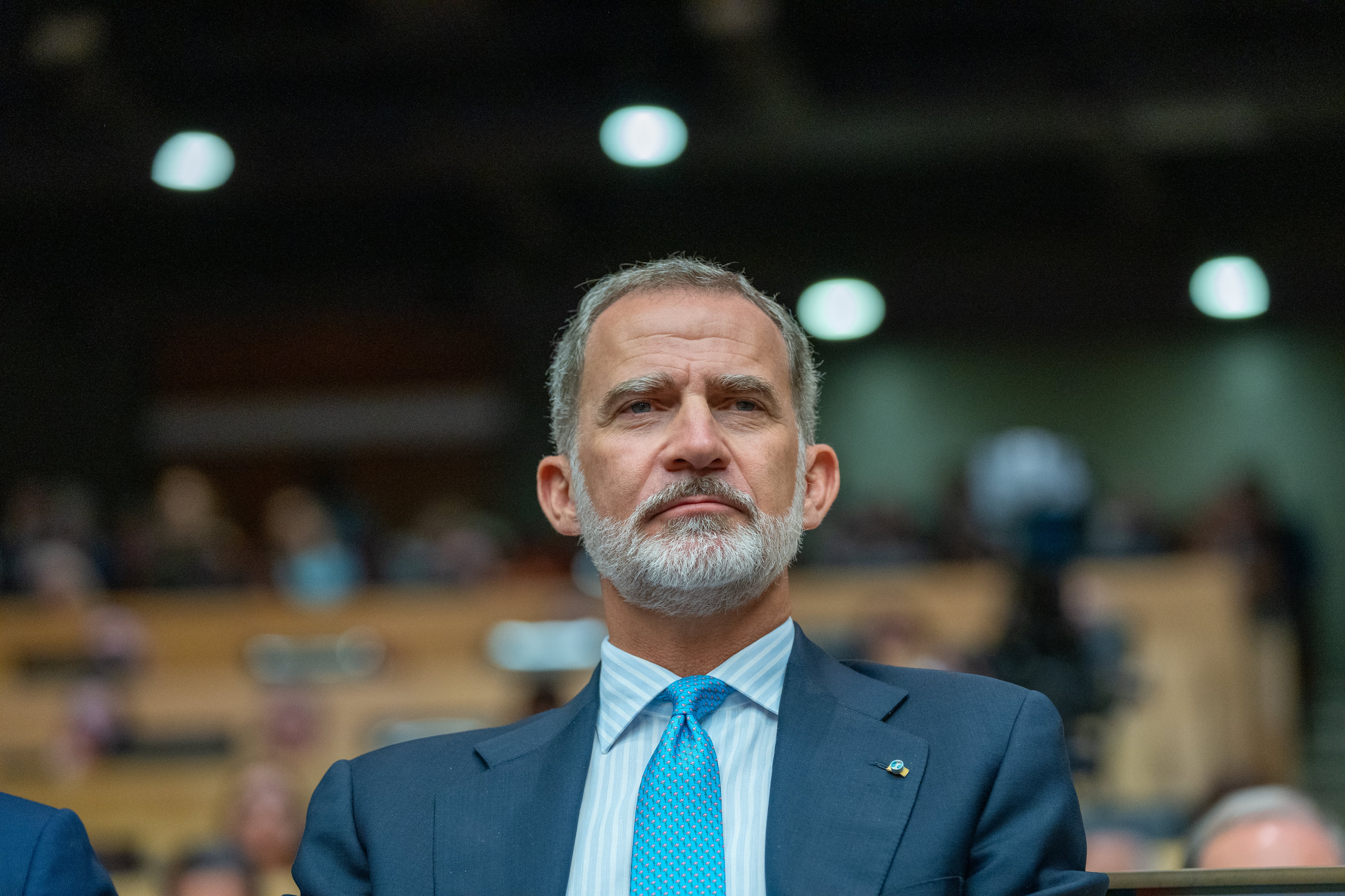 El rey de España Felipe VI asiste a la clausura de la XXVIII edición del Congreso Mundial del Derecho, en la sede de la ONU en Nueva York (EE.UU.)