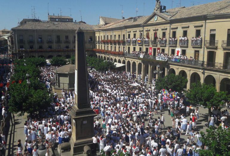 Plaza de Navarra en el momento del cohete de 2016