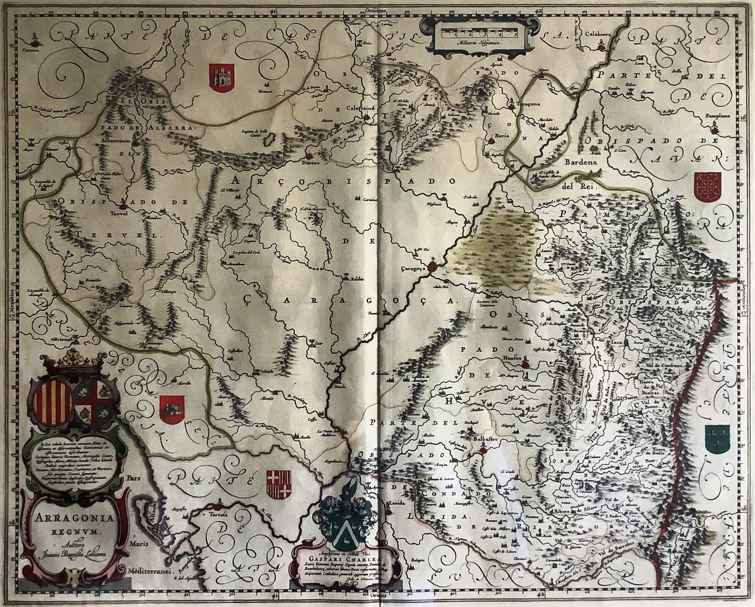 Mapa de las Cortes de Aragón de 1610