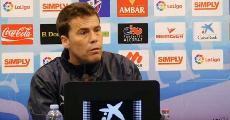 Rubi en la rueda de prensa previa a jugar contra el Real Zaragoza