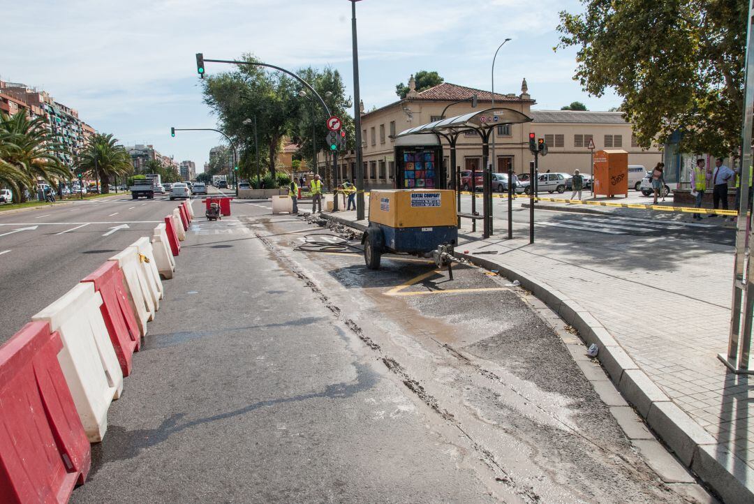 Obras en la paradas de la EMT