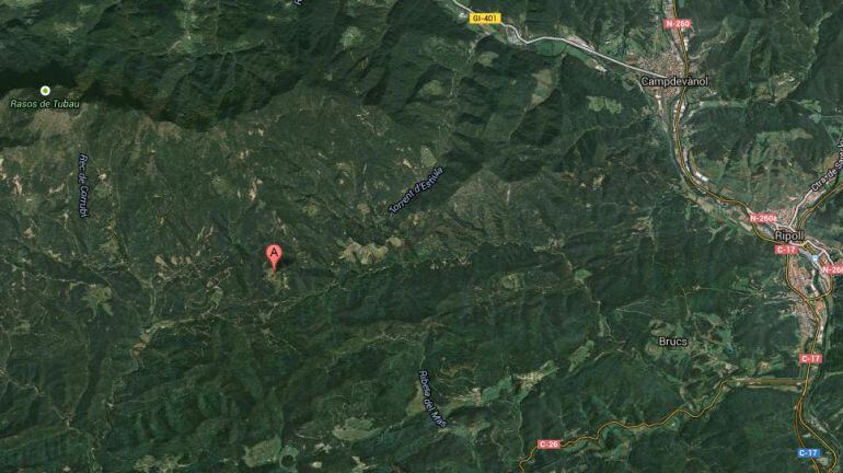 La zona, Llentes, de difícil accés entre Campdevànol i Les Llosses