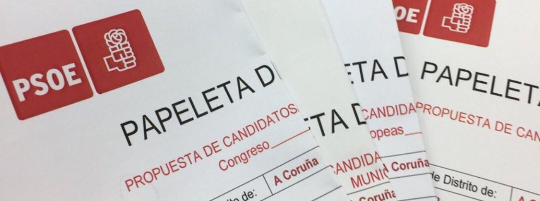 Papeletas de la votación en el PSOE