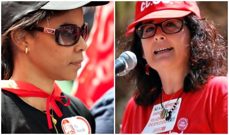 Yaissel Sánchez (UGT) y Consuelo Navarro (CCOO)