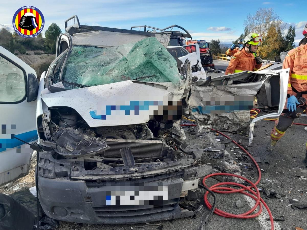 Un reciente accidente de tráfico en la CV-60