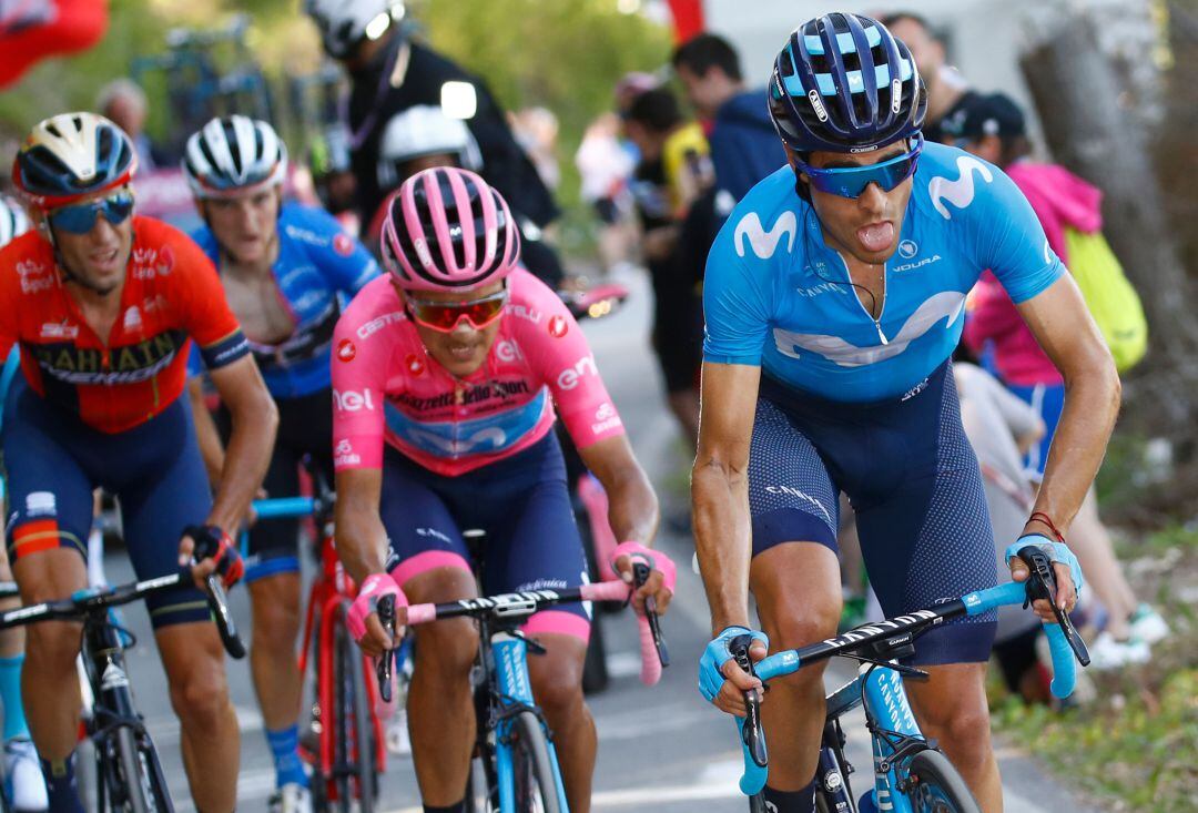 Mikel Landa durante la penúltima etapa del Giro de Italia con Richard Carapaz