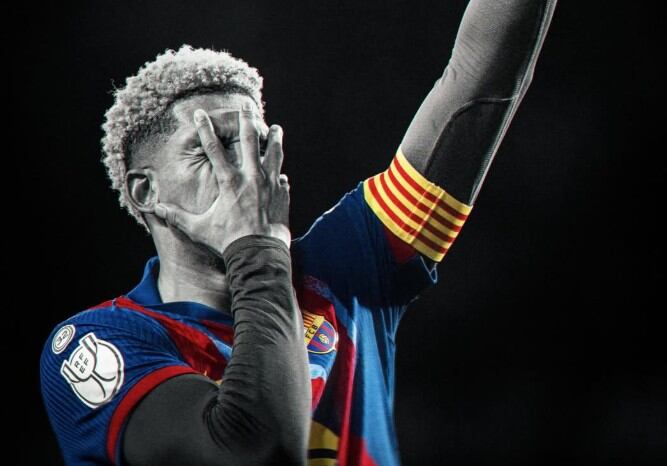 Araújo celebra su gol contra el Albacete