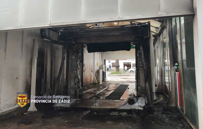 Estado en que quedó el túnel de lavado