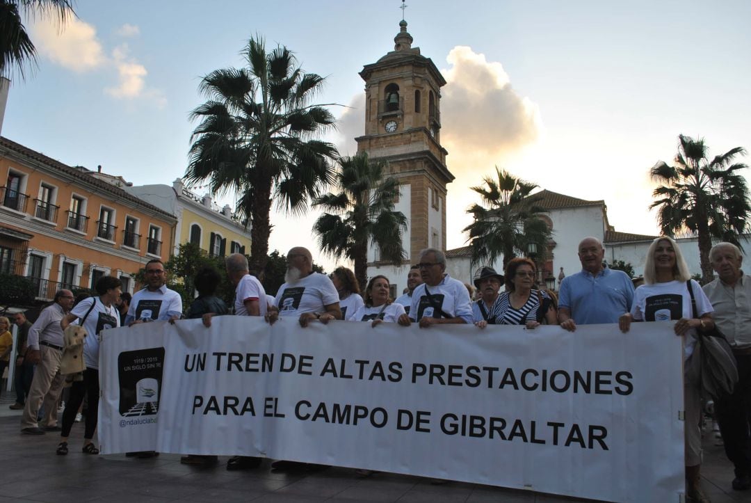 Movilización de la Plataforma en defensa del ferrocarril del Campo de Gibraltar