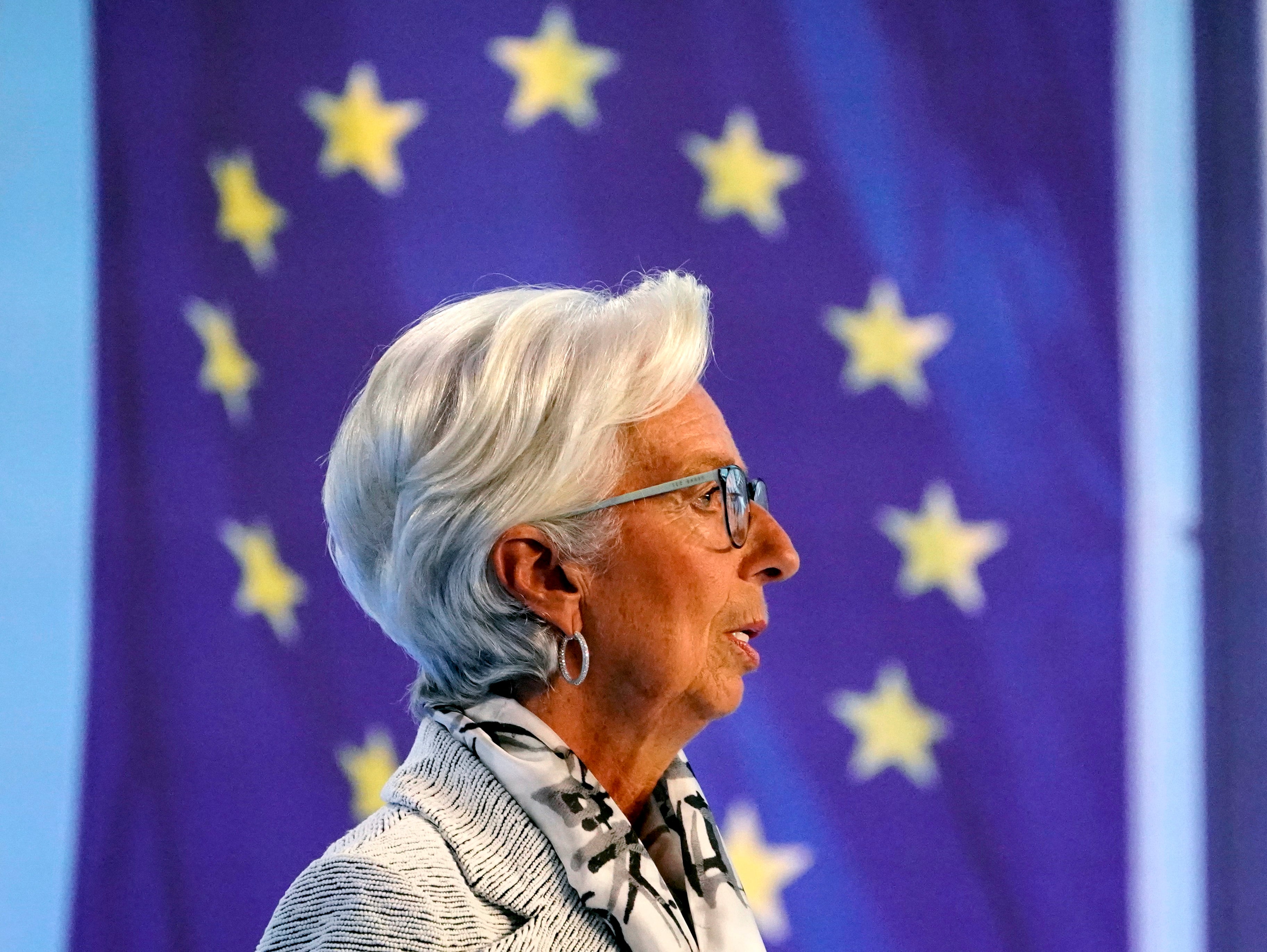 Christine Lagarde, en la rueda de prensa del Banco Central Europeo.