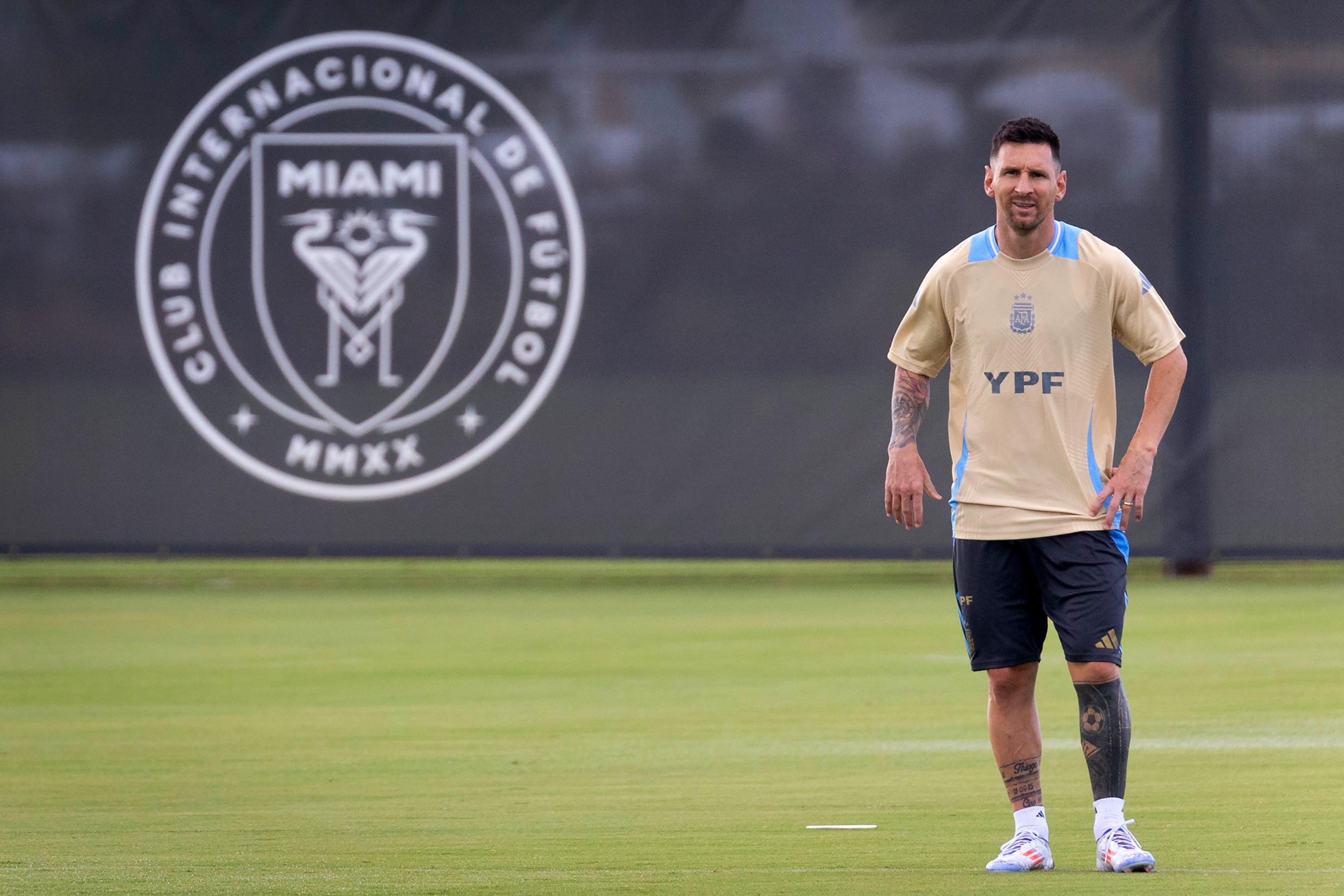 Lionel Messi entrena en Miami con la selección de Argentina