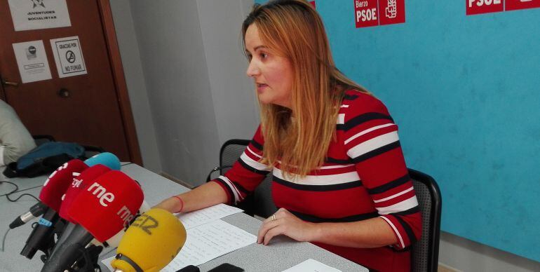 Gloria Acevedo, en la sede del PSOE