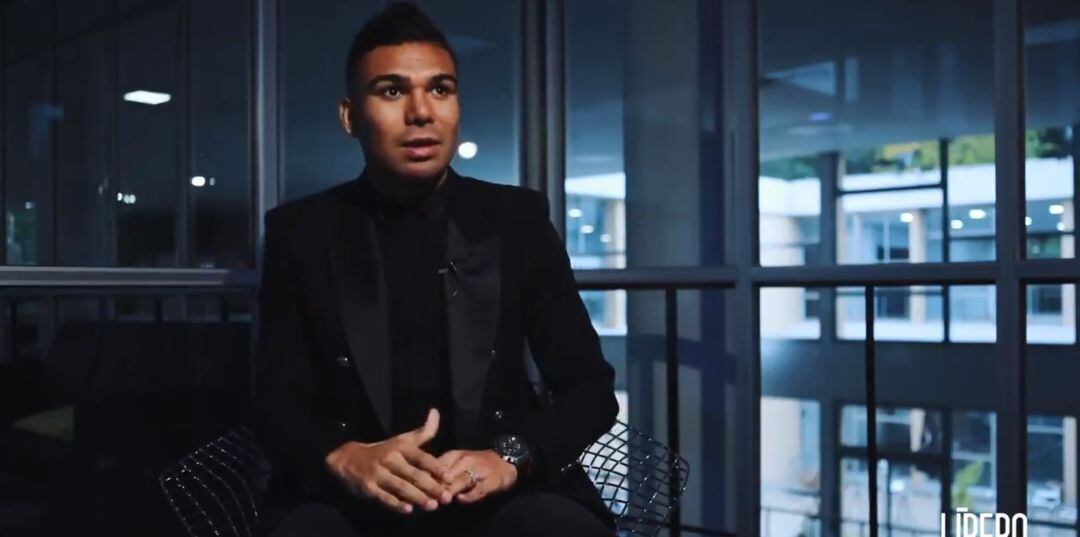 Casemiro, durante la entrevista