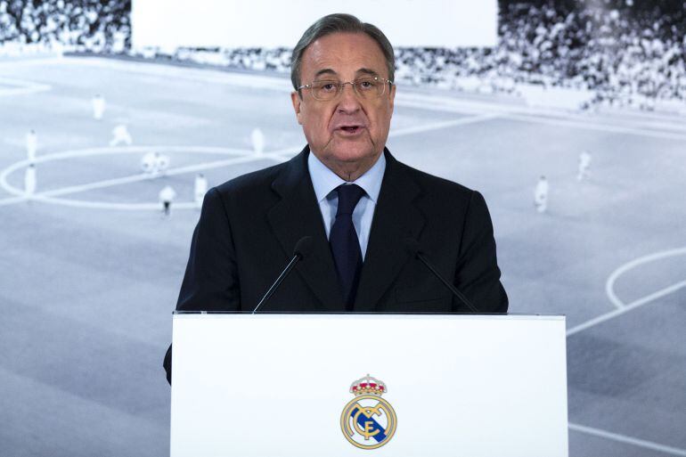 Florentino Pérez, en el Palco de Honor del Santiago Bernabéu