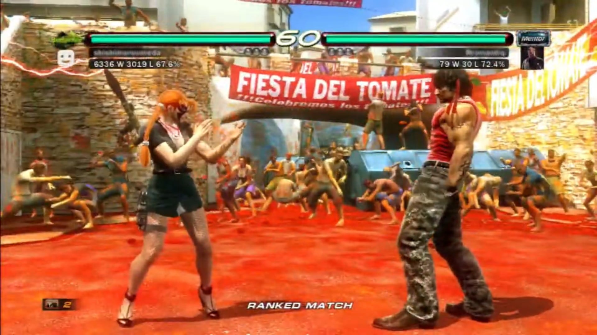 Miguel, luchador español en su escenario de la tomatina en Tekken 6